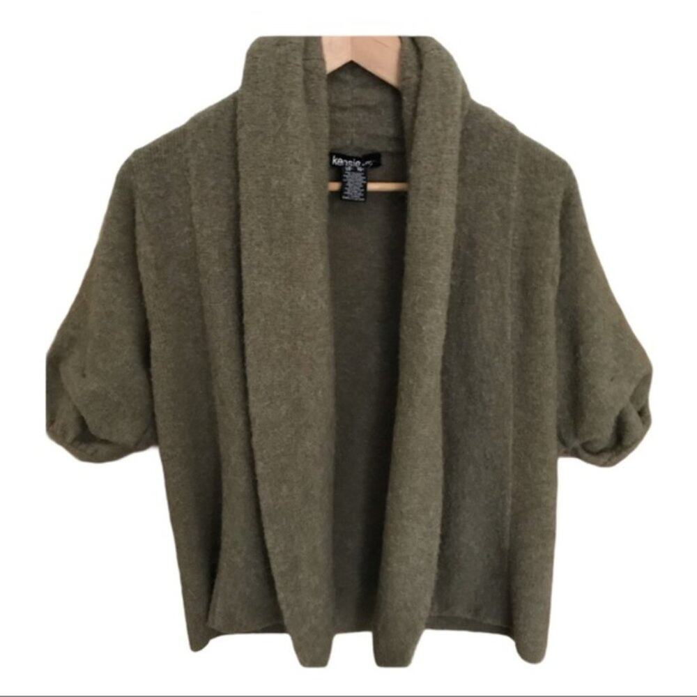 Kensie Acrylic Alpaca Blend Tan Open Cardigan